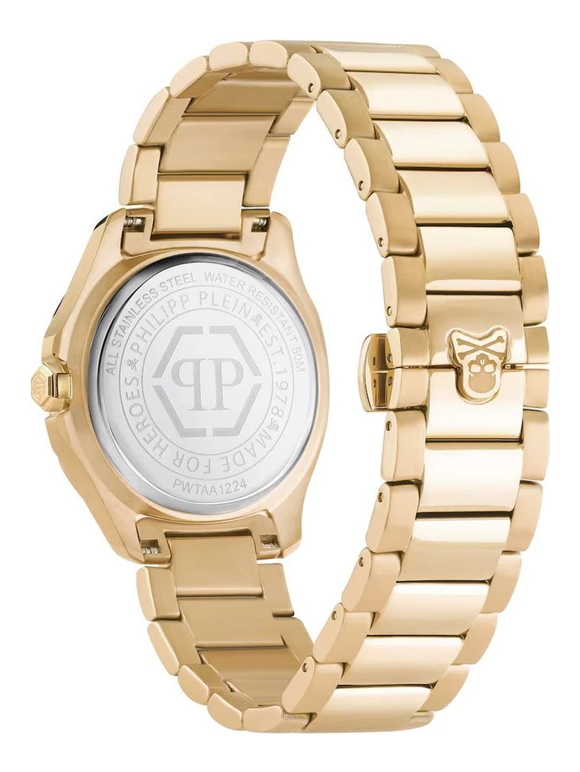 ساعة يد رسمية من الفولاذ المقاوم للصدأ الذهبي