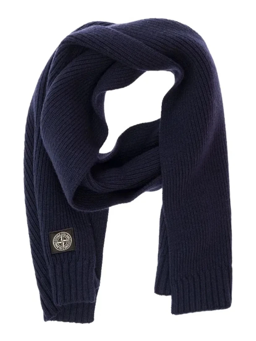 SCARF WITH LOGO PATCH