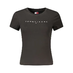 Black Cotton Women T-Shirt