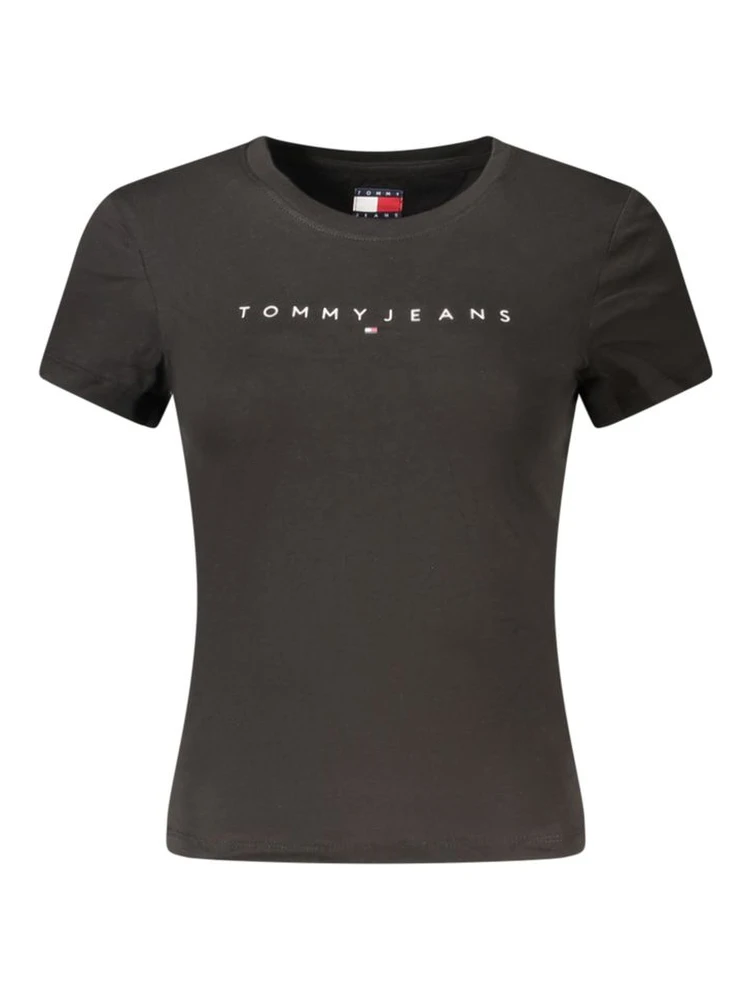 Black Cotton Women T-Shirt