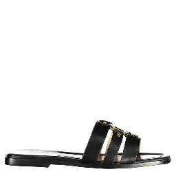 Black Leather Women's Sandal