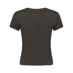 Black Cotton Women T-Shirt