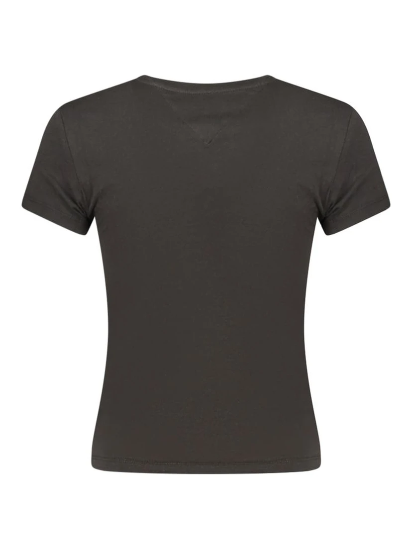 Black Cotton Women T-Shirt