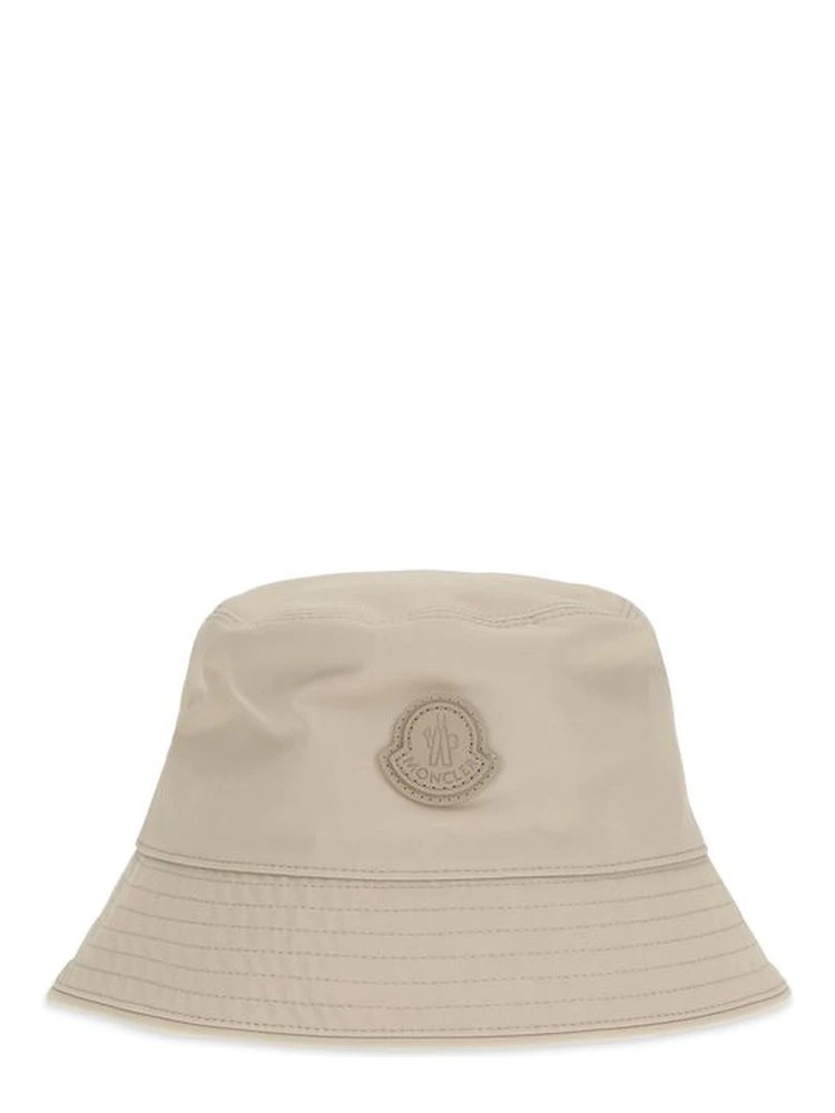 Beige Cotton Bucket Hat