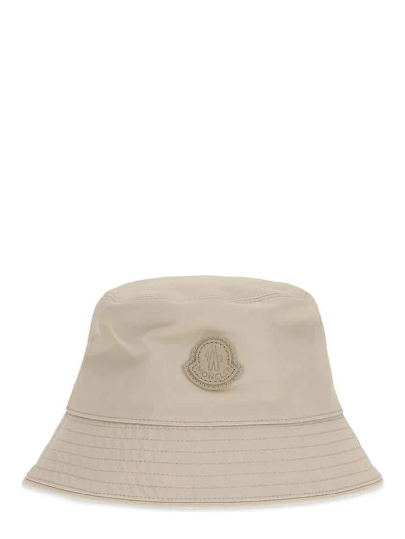 Beige Cotton Bucket Hat