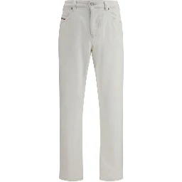 White Cotton Slim Fit Jeans