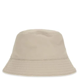 Beige Cotton Bucket Hat