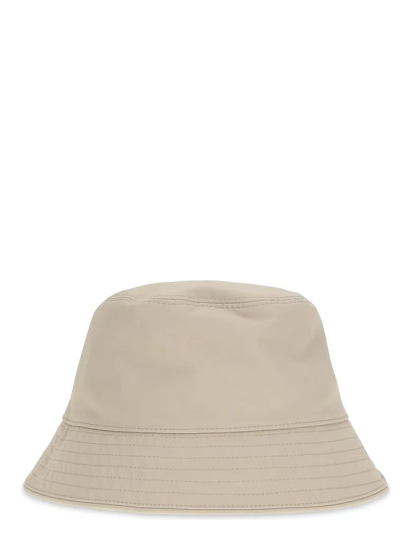 Beige Cotton Bucket Hat