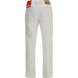 White Cotton Slim Fit Jeans