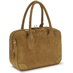 Beige Calf Leather Bos Taurus Shoulder Bag