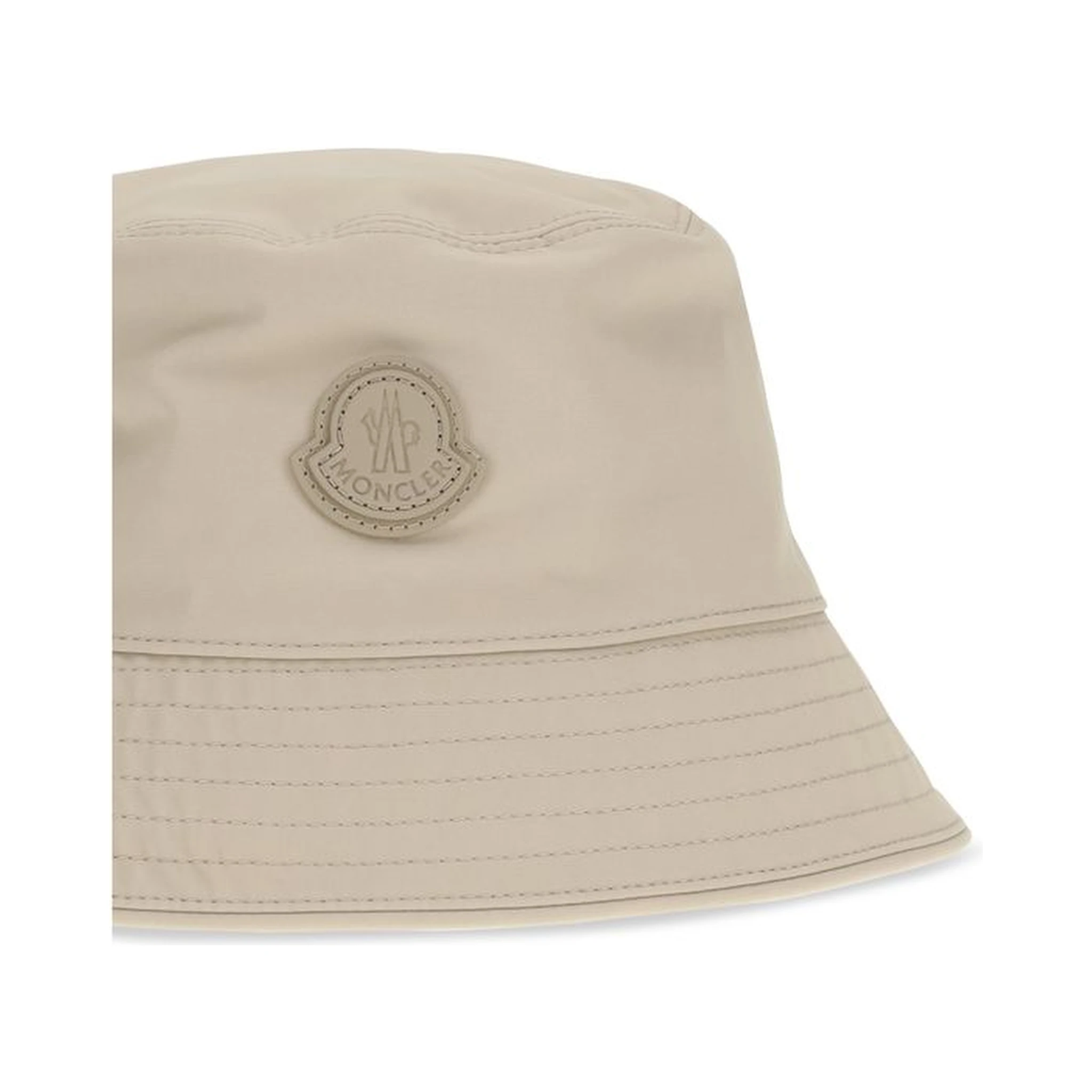 Beige Cotton Bucket Hat