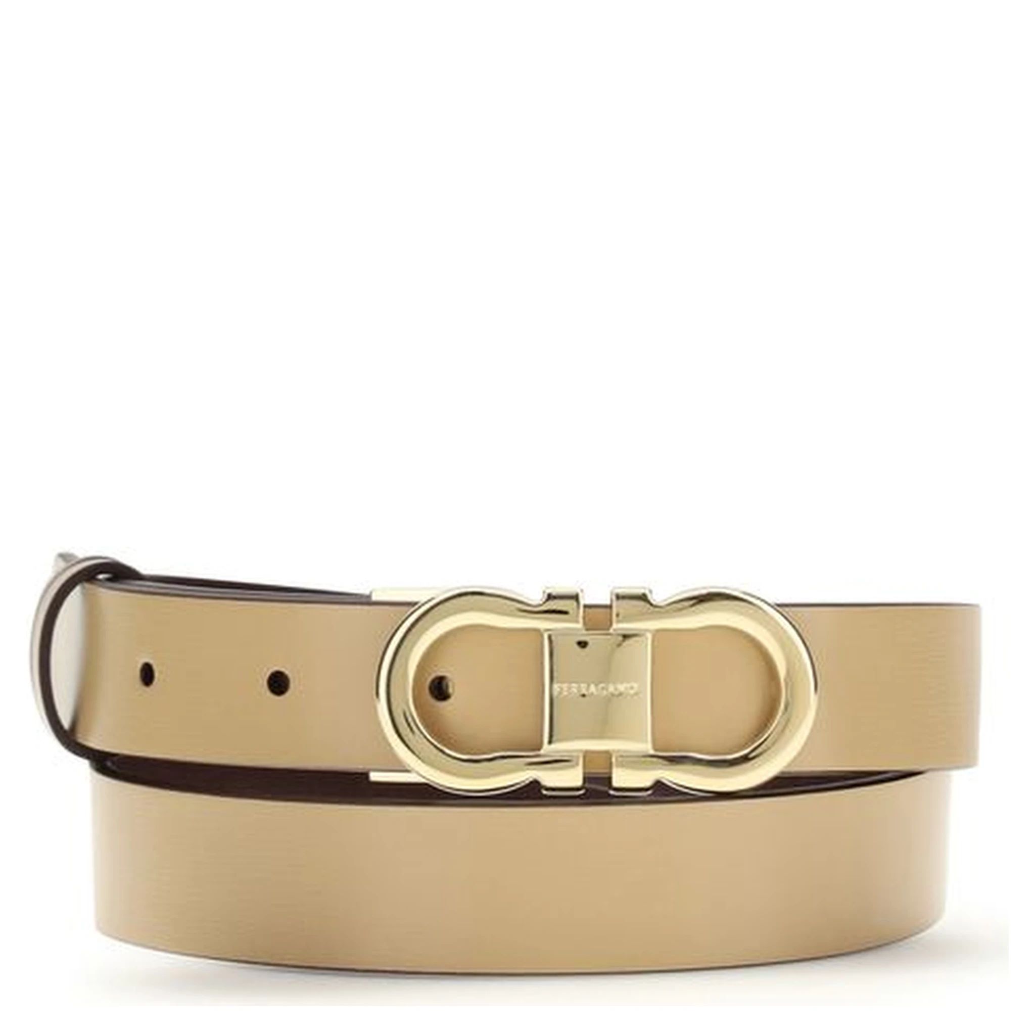 Beige Calf Leather Bos Taurus Regular Belt