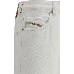 White Cotton Slim Fit Jeans