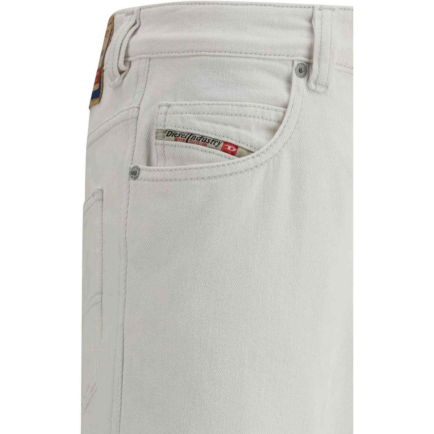 White Cotton Slim Fit Jeans
