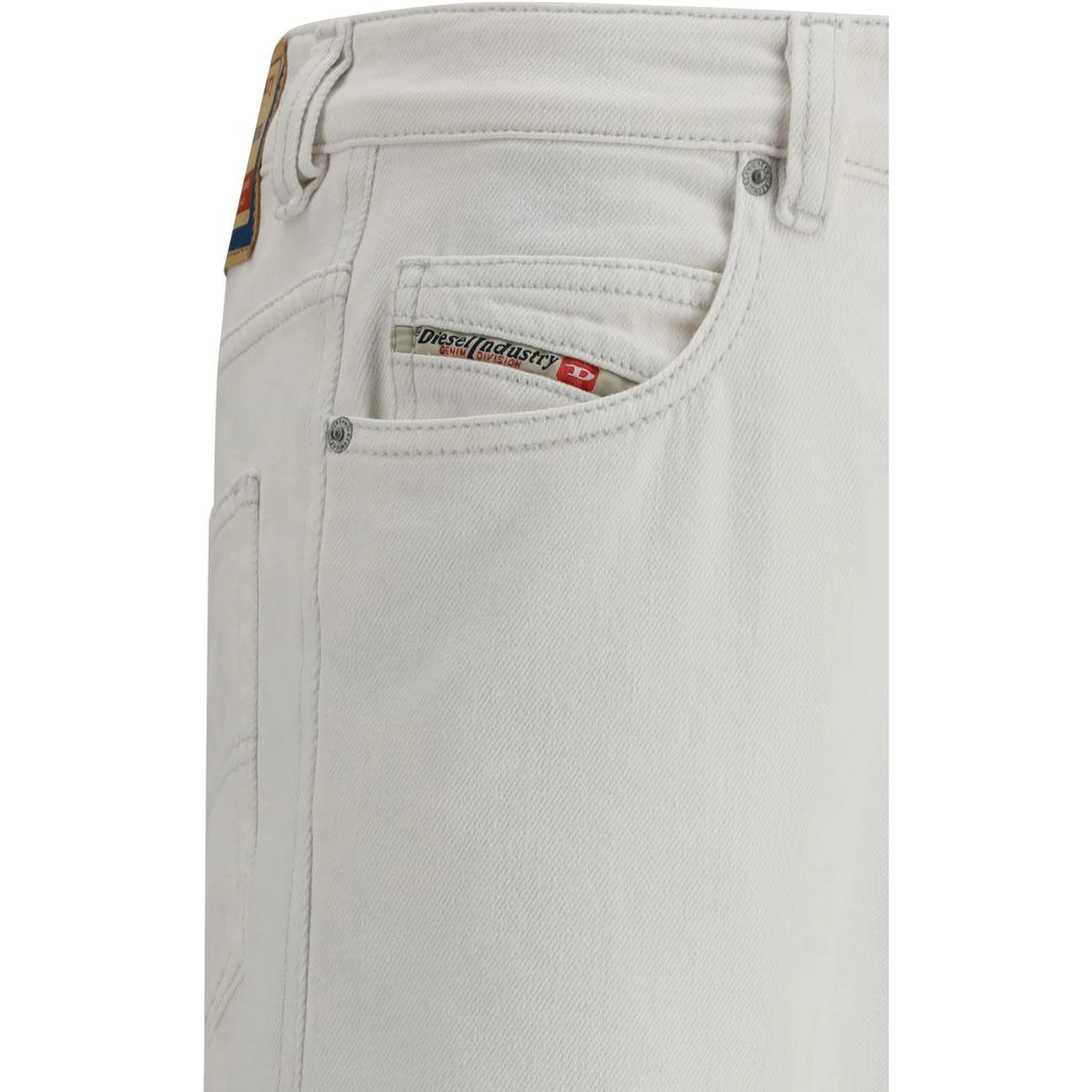 White Cotton Slim Fit Jeans