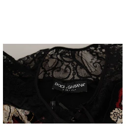 Black Lace Angel Roses Cardigan Sweater