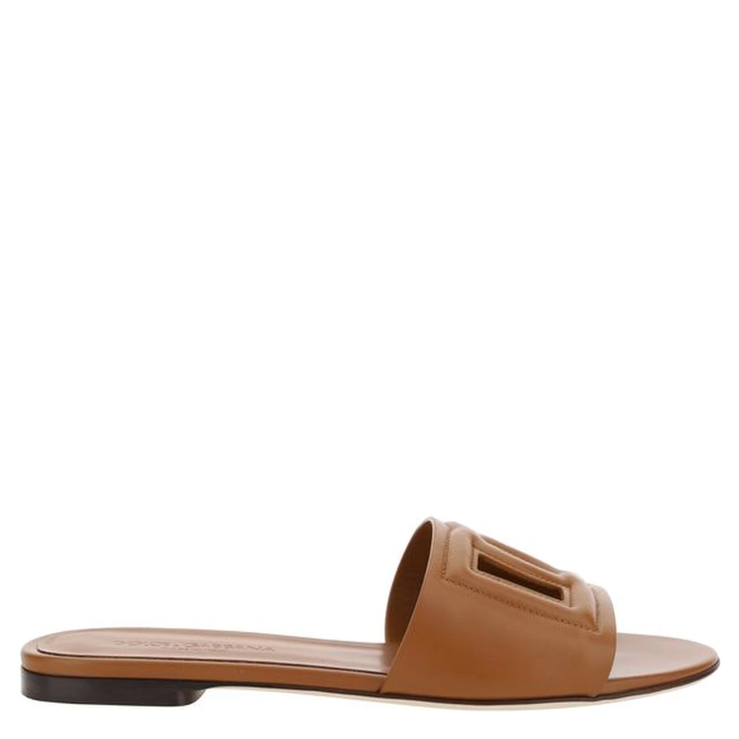 Brown Calf Leather Bos Taurus Flat Sandals