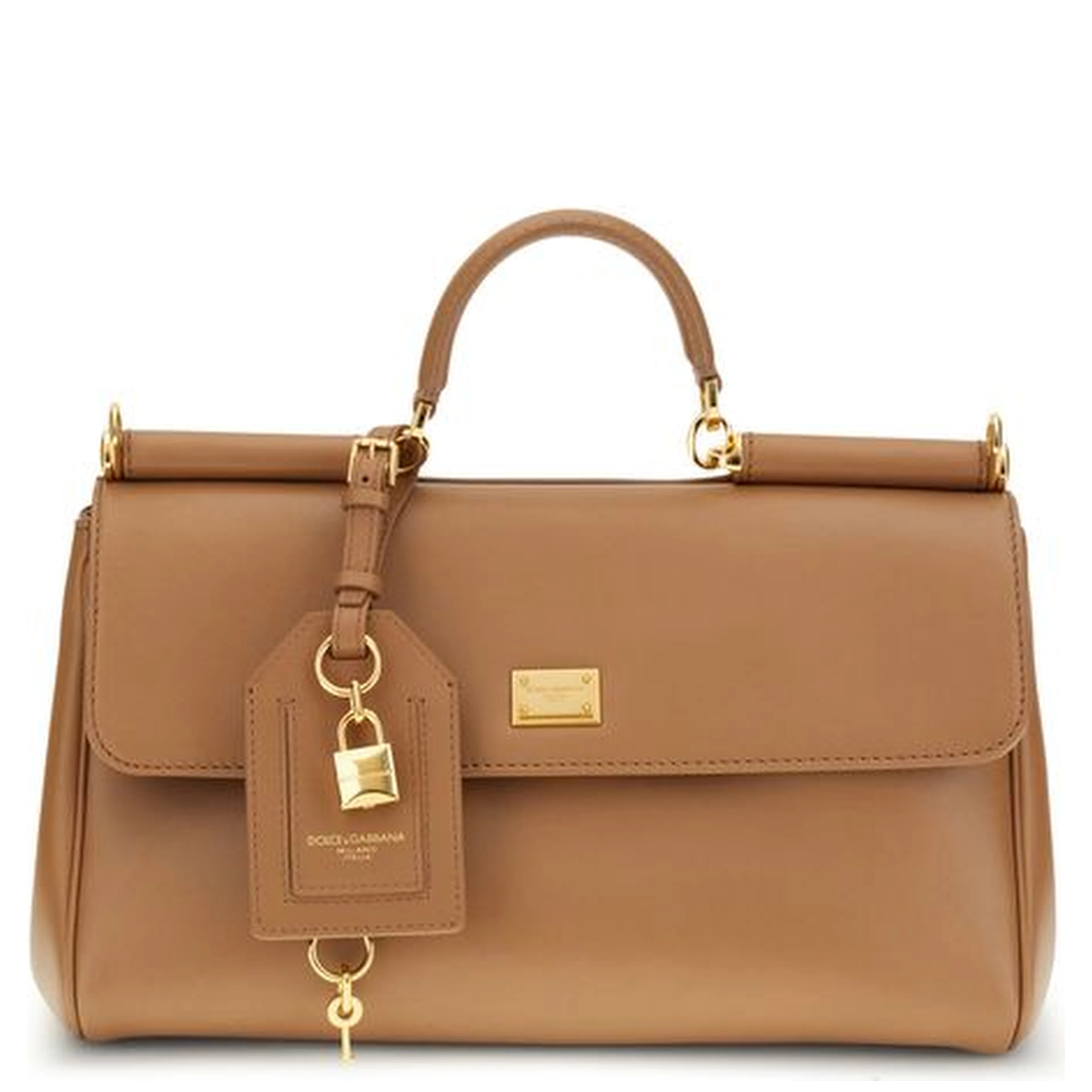 Beige Calf Leather Bos Taurus Shoulder Bag