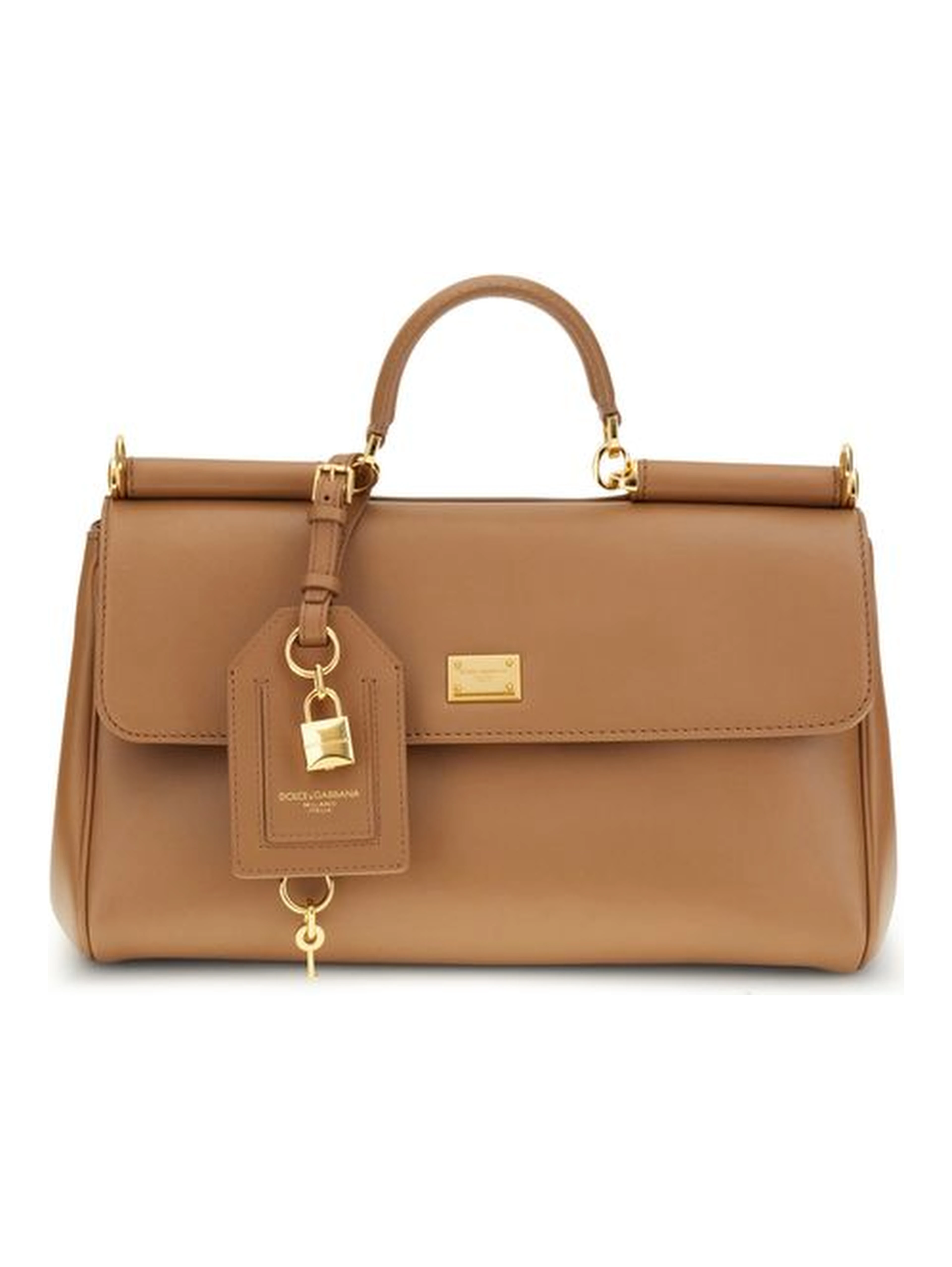 Beige Calf Leather Bos Taurus Shoulder Bag