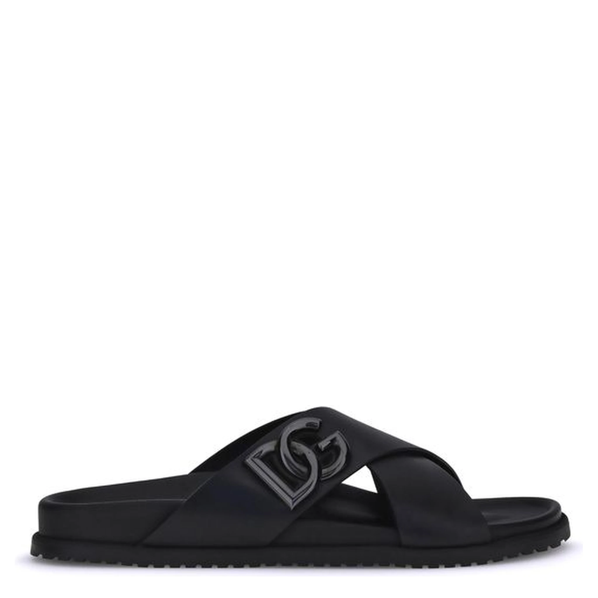 Black Calf Leather Bos Taurus Sandals