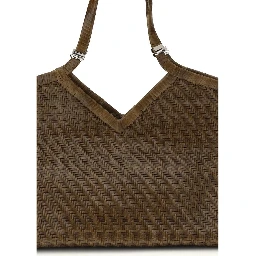 Bicolor Buffalo Leather Handbag