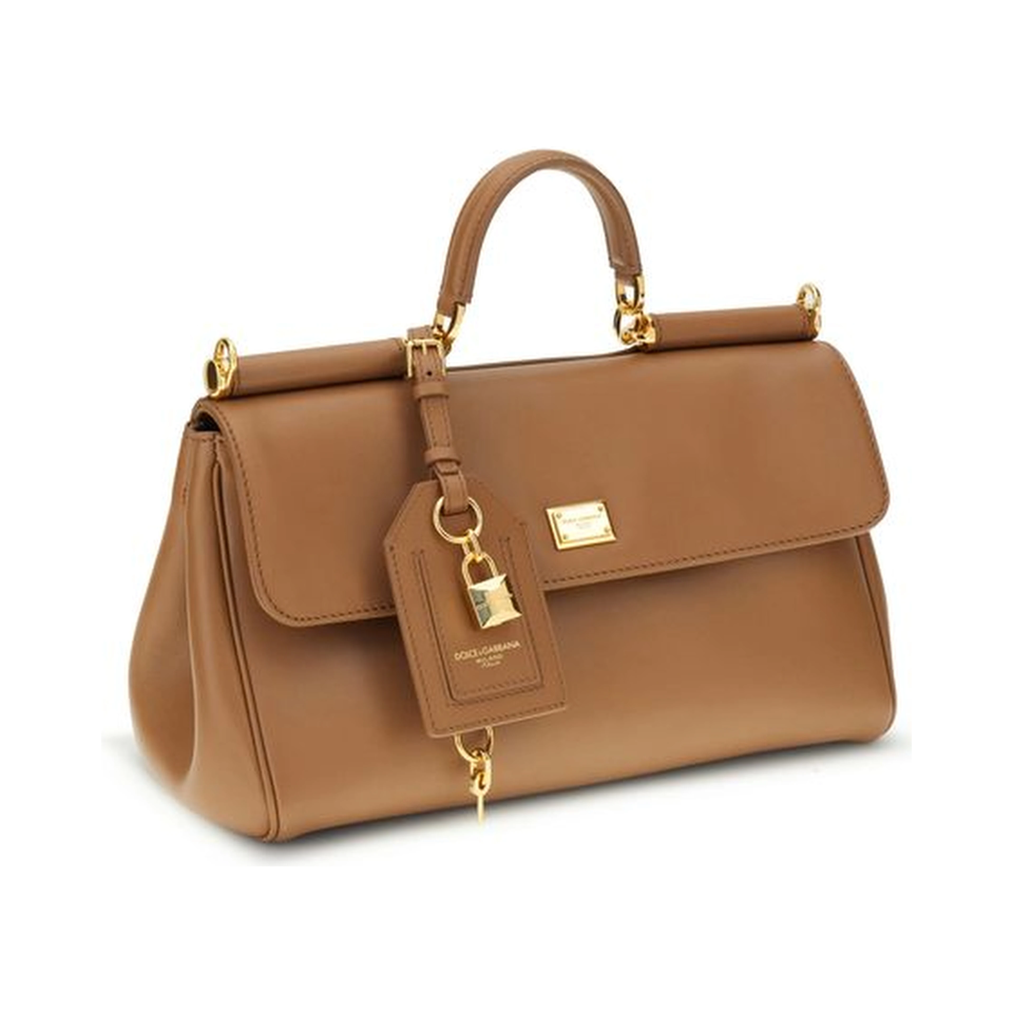 Beige Calf Leather Bos Taurus Shoulder Bag