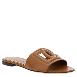 Brown Calf Leather Bos Taurus Flat Sandals