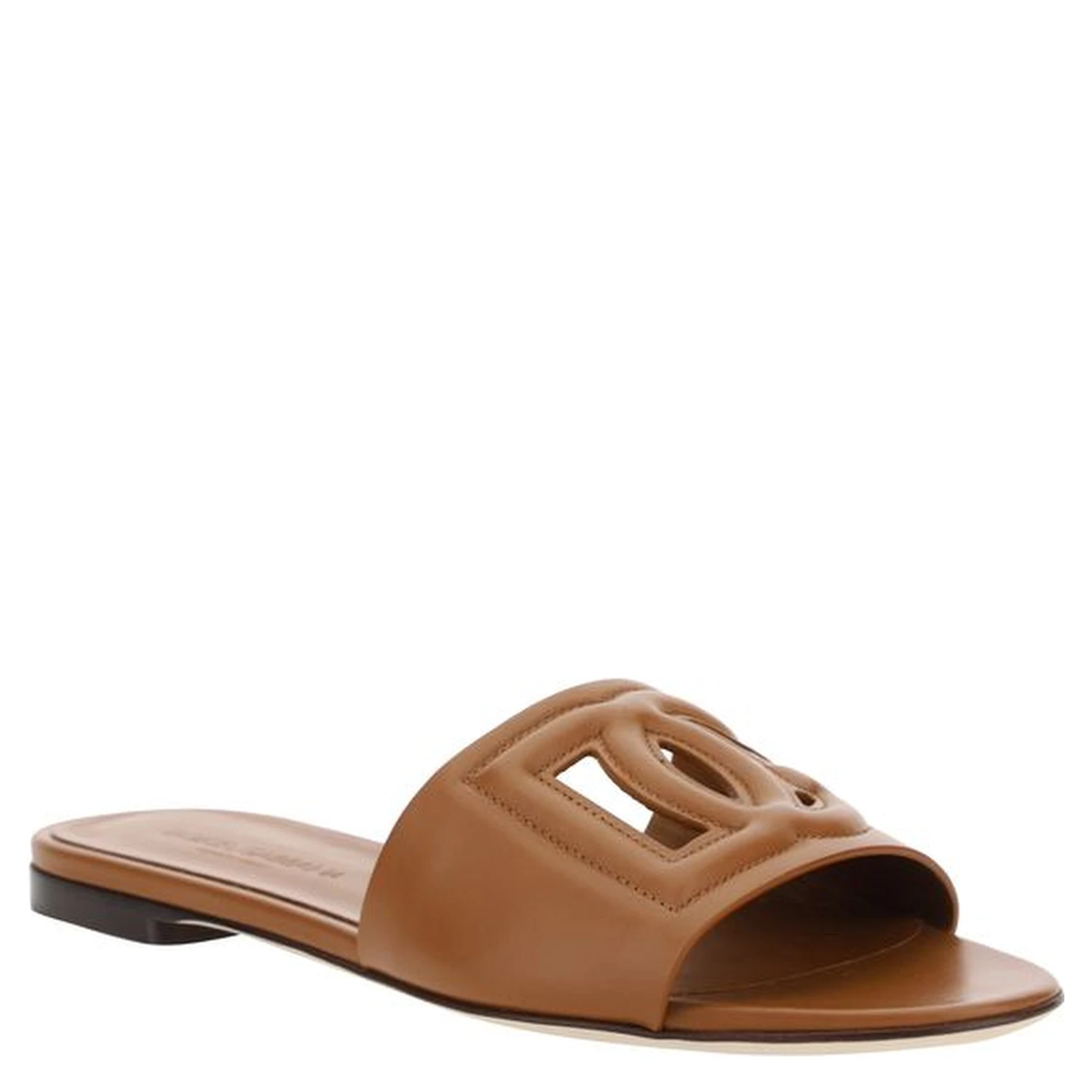 Brown Calf Leather Bos Taurus Flat Sandals