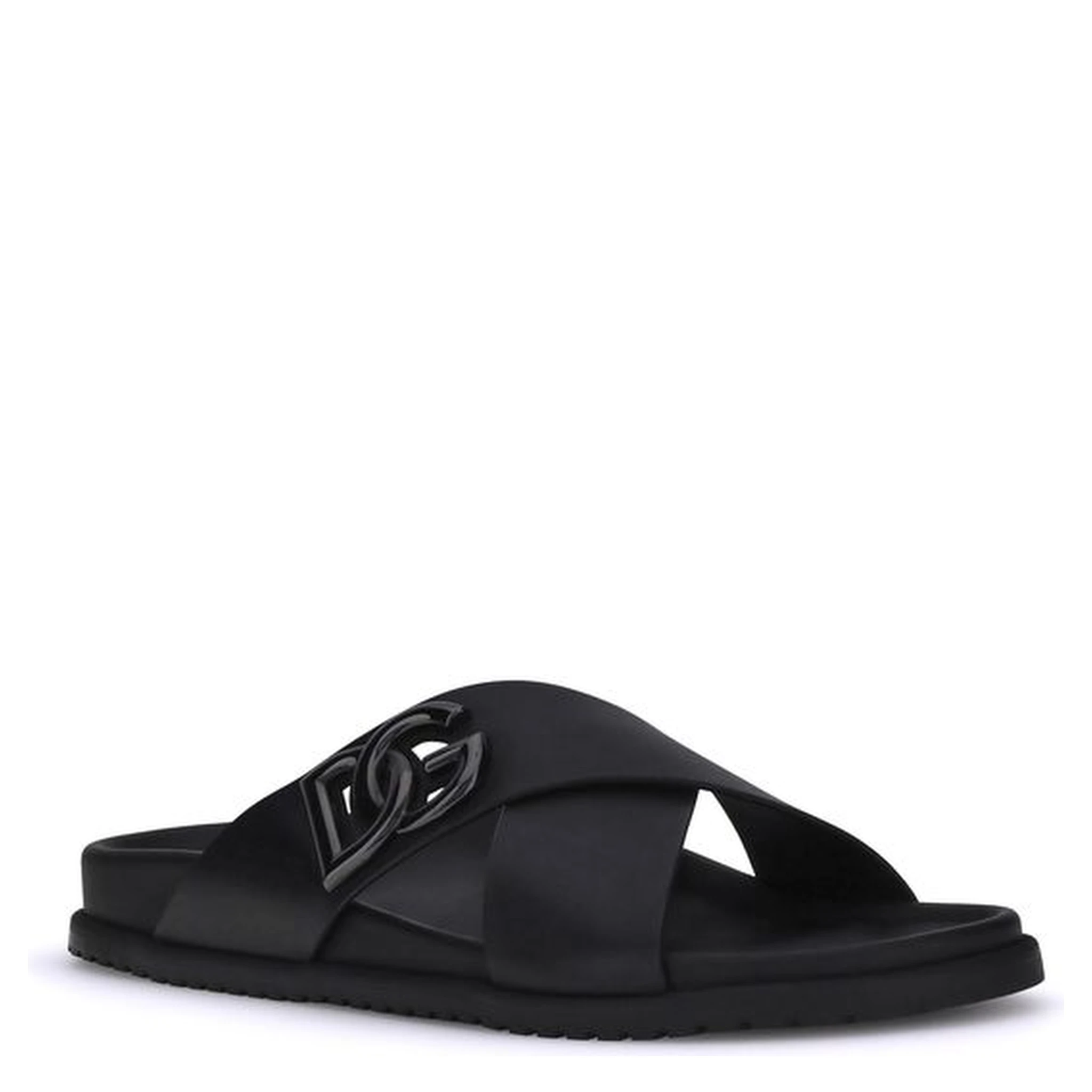 Black Calf Leather Bos Taurus Sandals