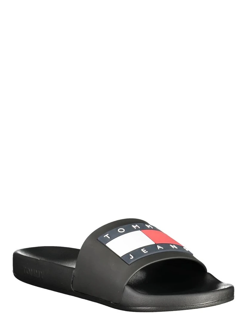 Black Polyurethane Men Slipper
