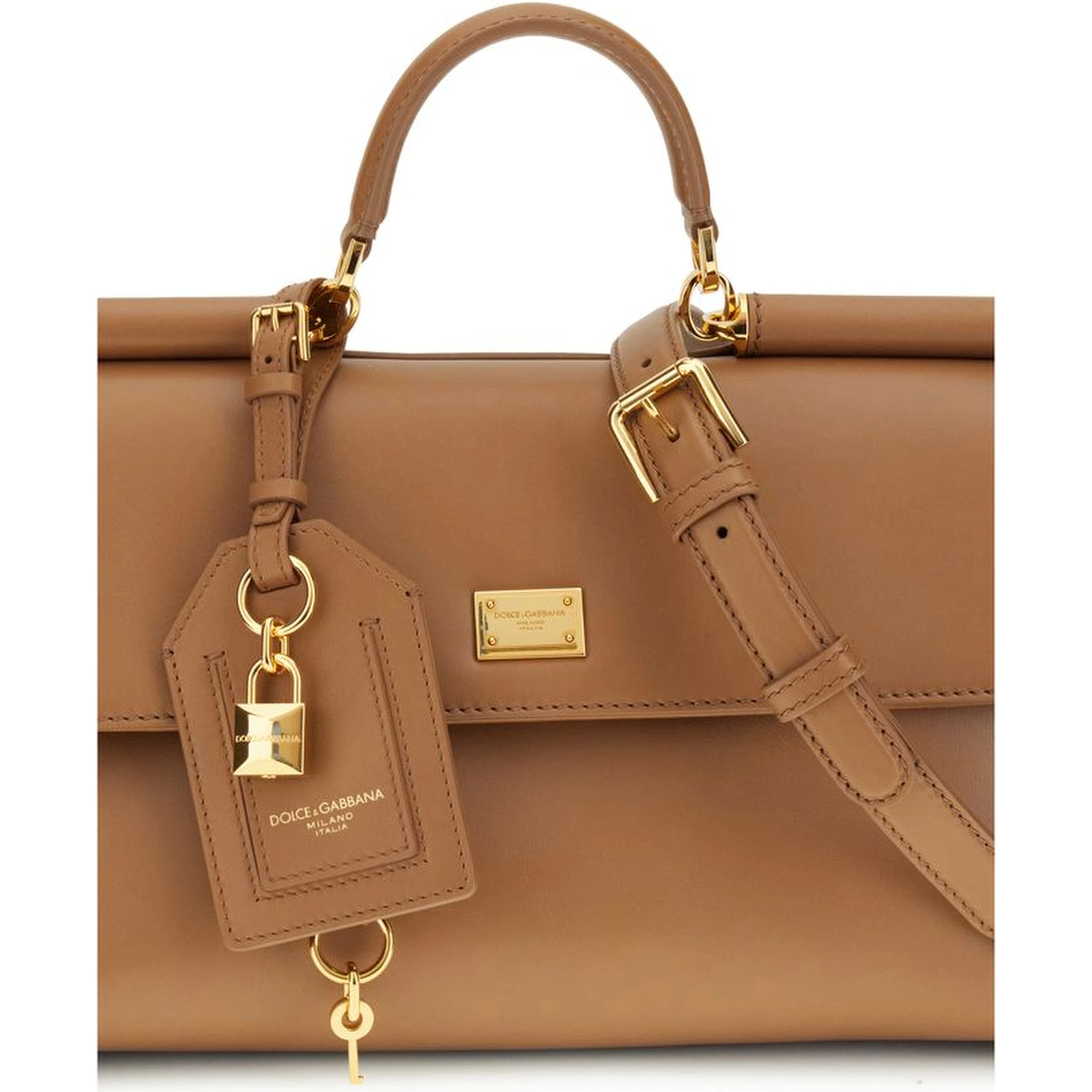 Beige Calf Leather Bos Taurus Shoulder Bag