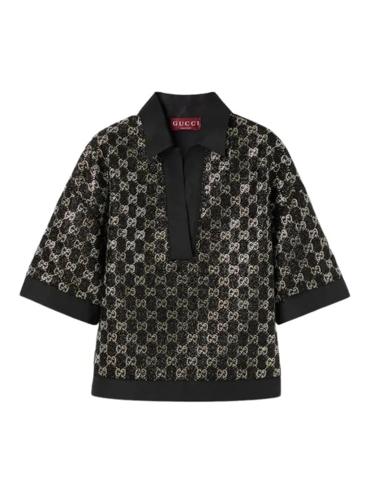 Top in tweed wool lamé