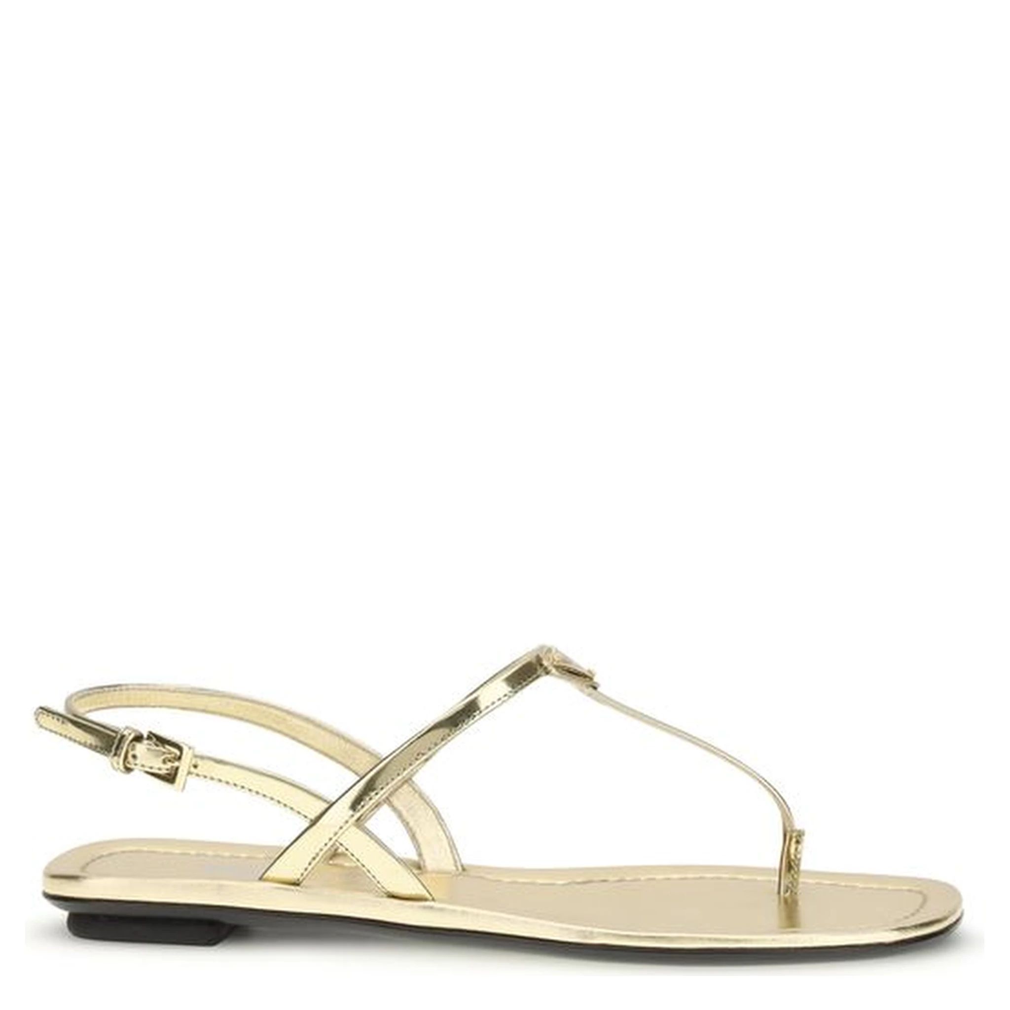 Silver Calf Leather Bos Taurus Flat Sandals