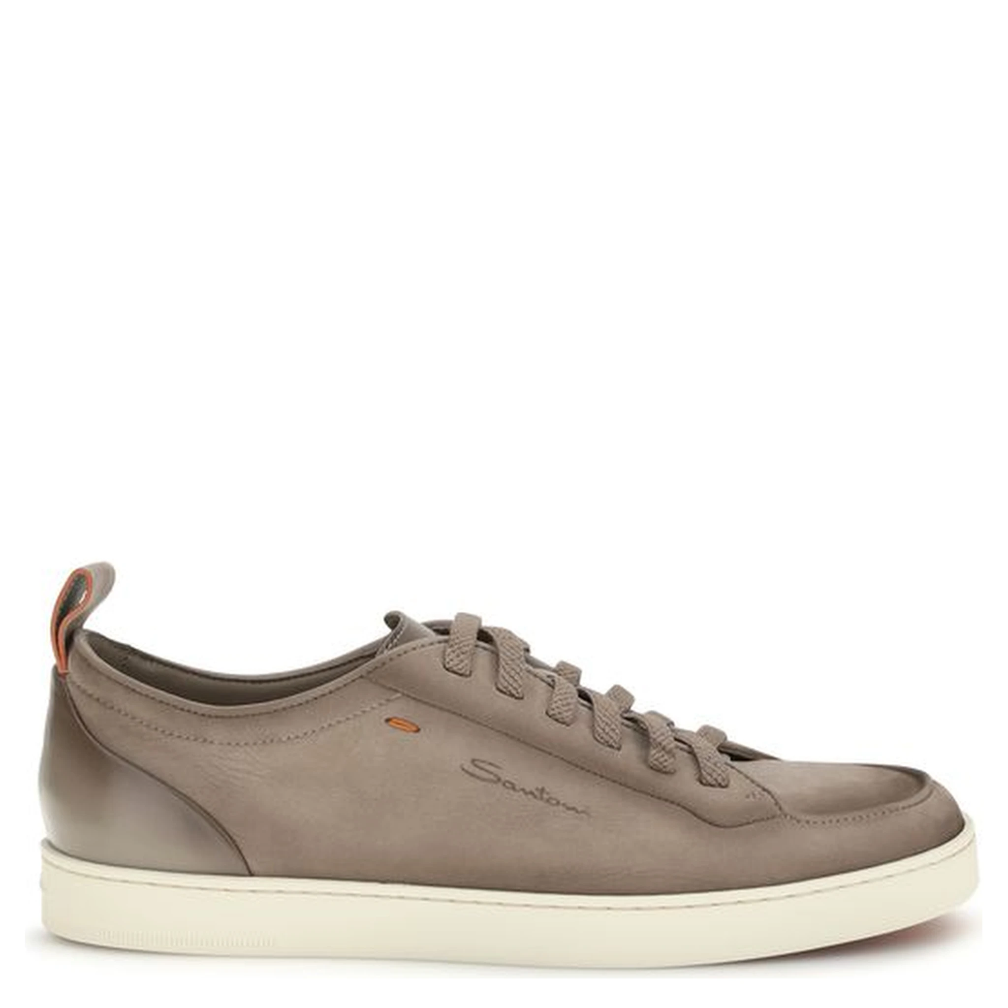 Beige Calf Leather Bos Taurus Low Top Sneakers