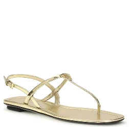 Silver Calf Leather Bos Taurus Flat Sandals