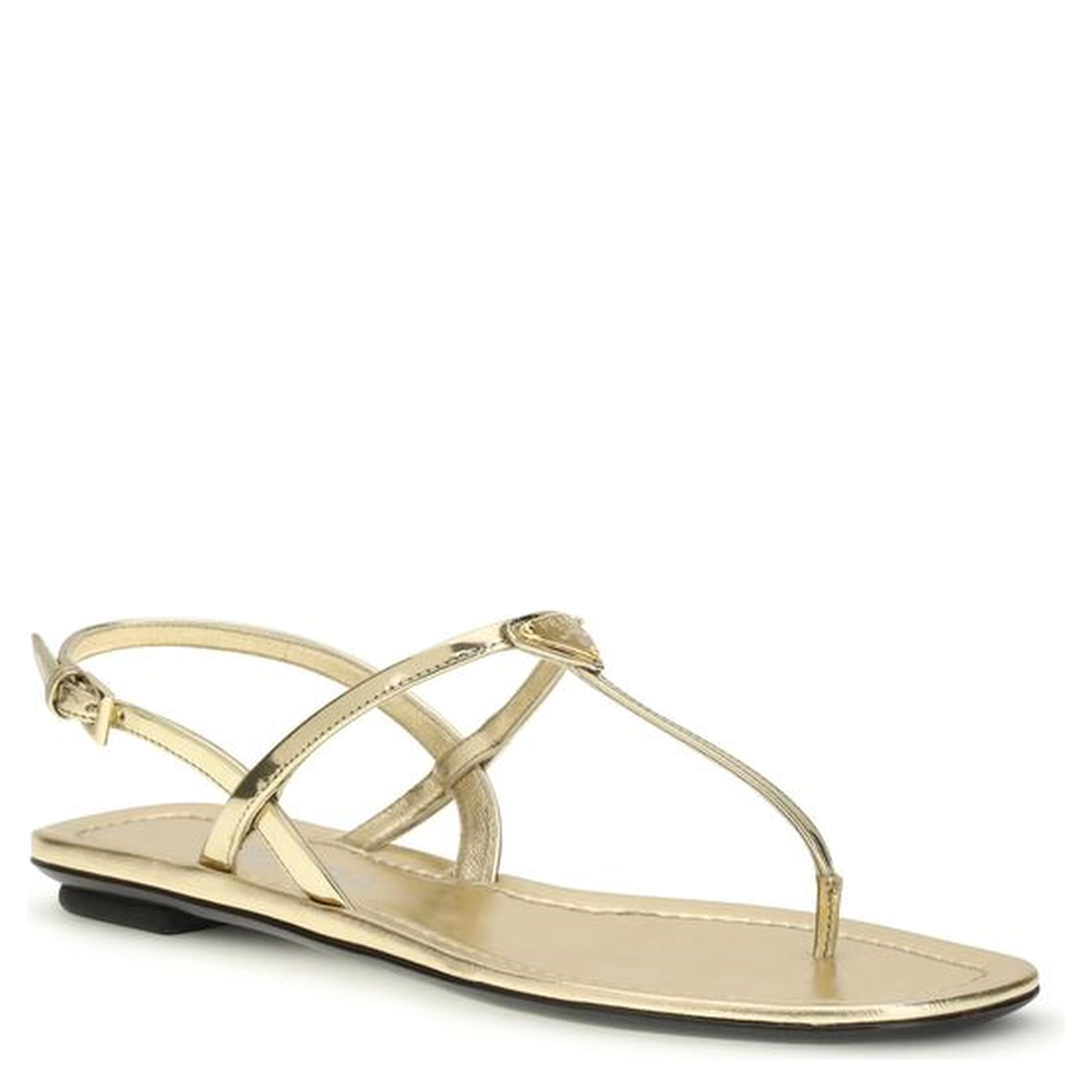 Silver Calf Leather Bos Taurus Flat Sandals