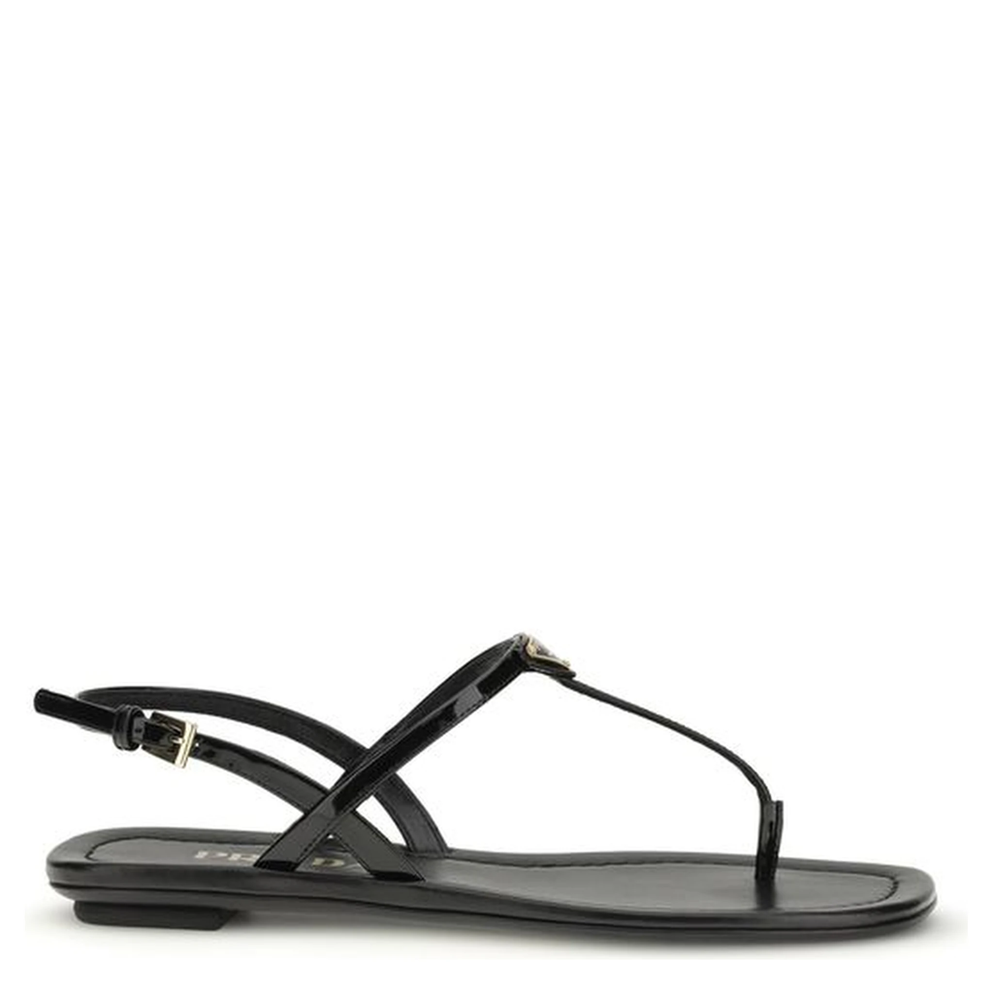 Black Calf Leather Bos Taurus Flip-Flop Sandals
