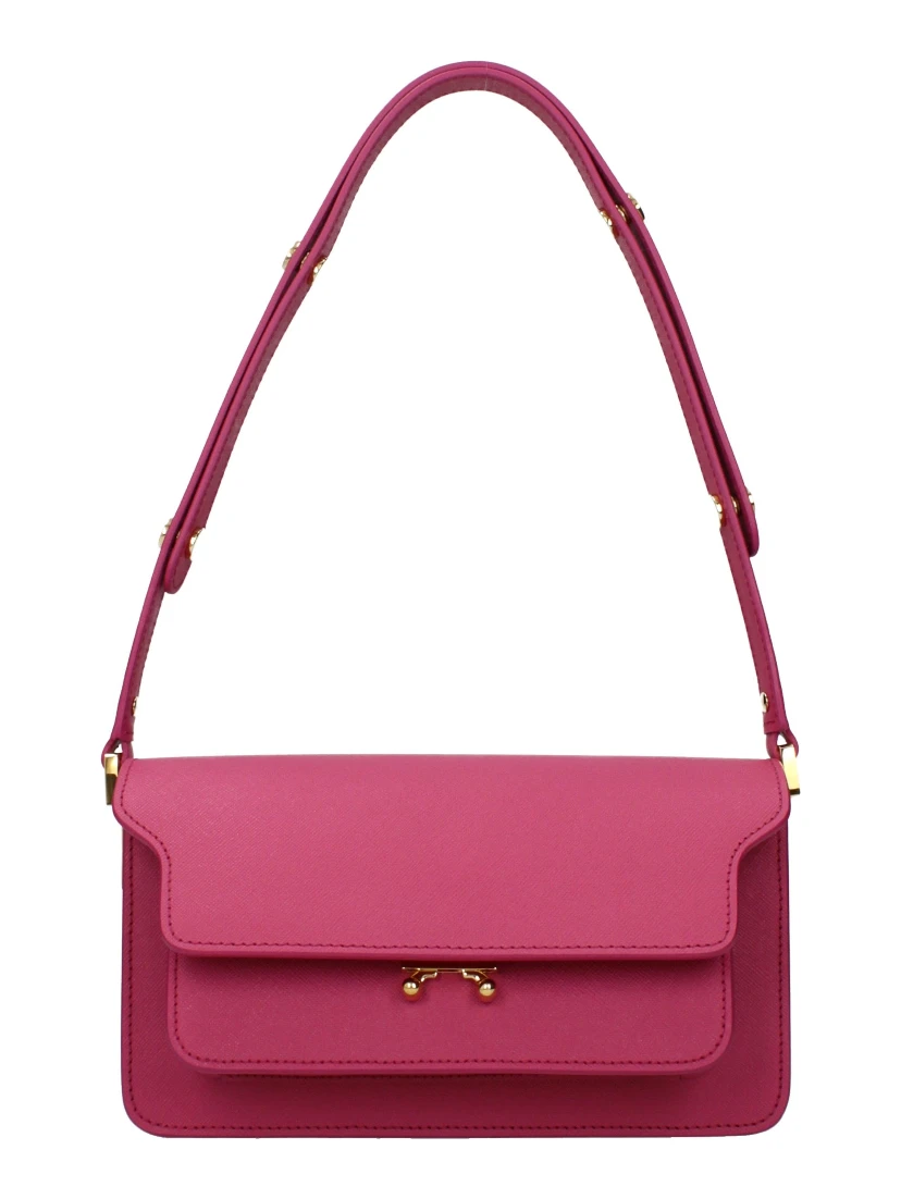 Pink Leather Shoulder Bag
