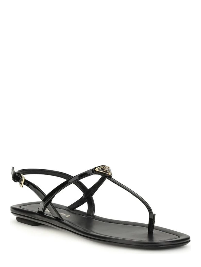 Black Calf Leather Bos Taurus Flip-Flop Sandals