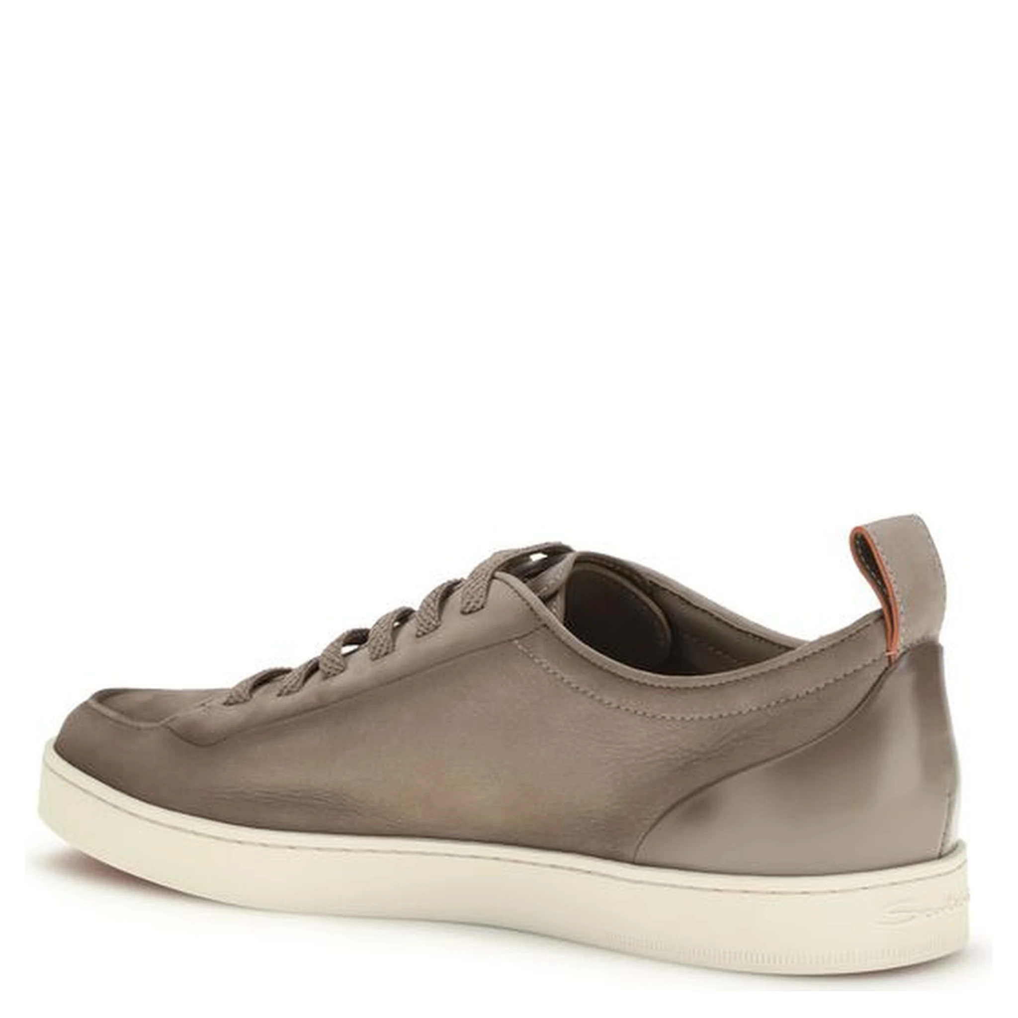 Beige Calf Leather Bos Taurus Low Top Sneakers