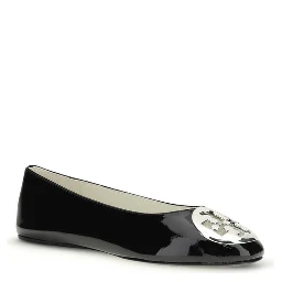Black Calf Leather Bos Taurus Ballet Flats