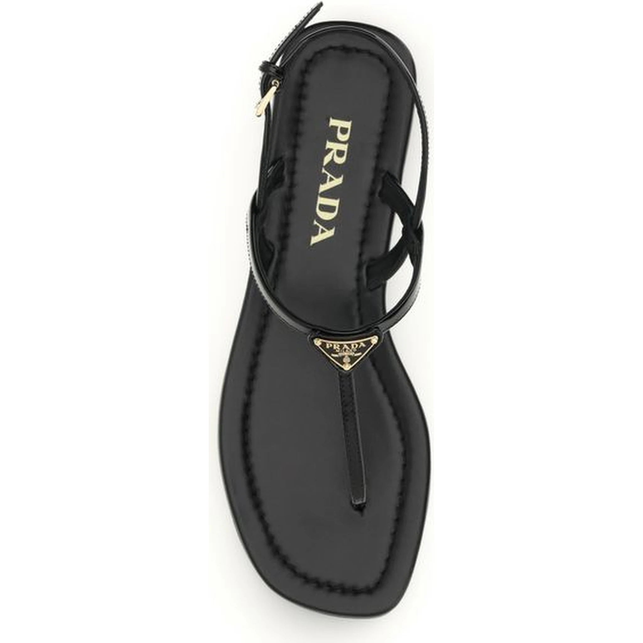 Black Calf Leather Bos Taurus Flip-Flop Sandals