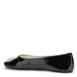 Black Calf Leather Bos Taurus Ballet Flats