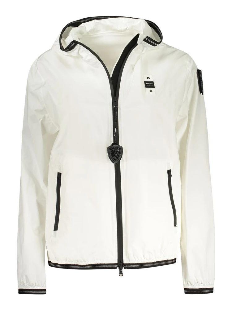White Elastane Shell Jacket
