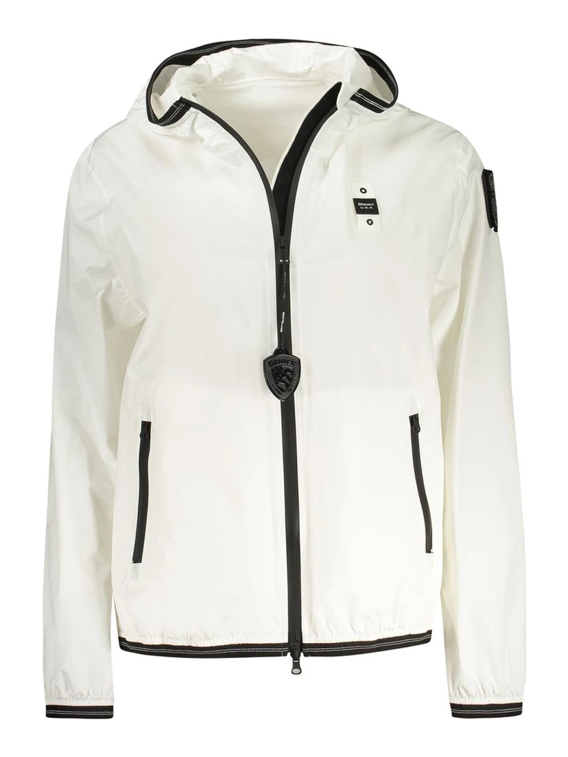 White Elastane Shell Jacket