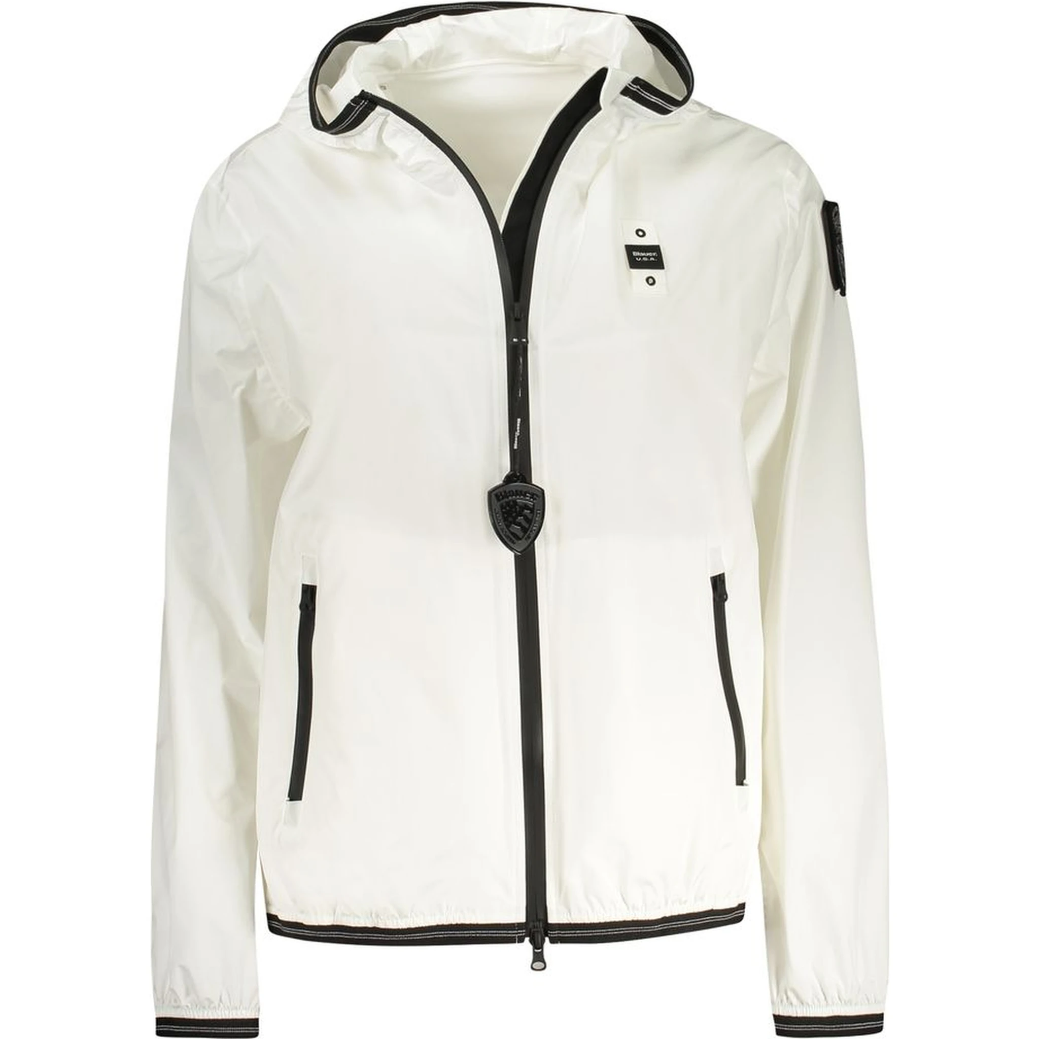 White Elastane Shell Jacket