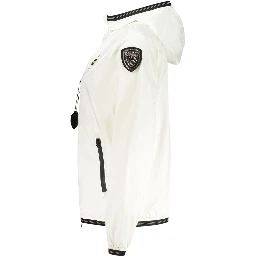 White Elastane Shell Jacket