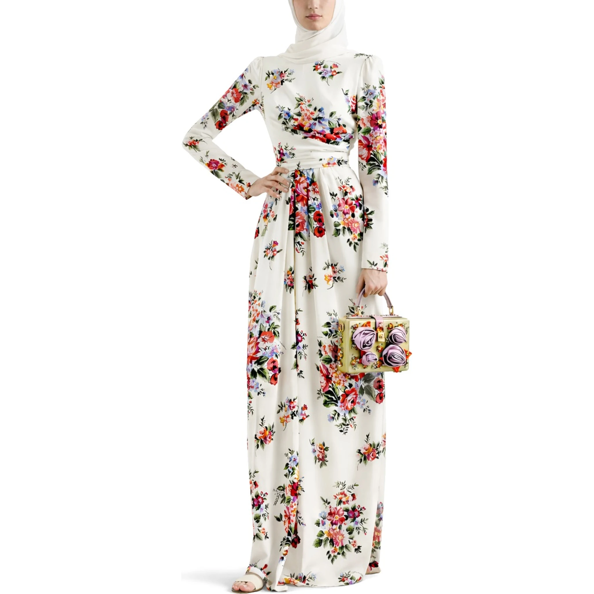 LONG DRESS WITH FLORAL PRINT