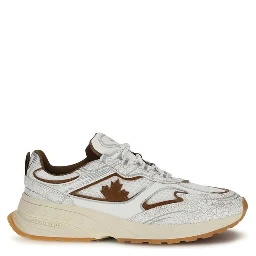 White Calf Leather Bos Taurus Athletic Sneakers