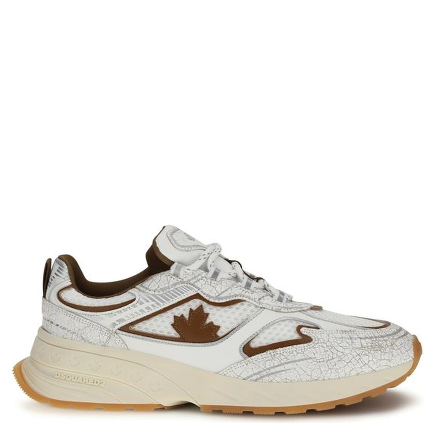 White Calf Leather Bos Taurus Athletic Sneakers